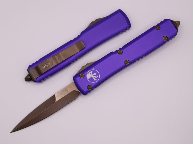Microtech Ultratech Bayonet Grind Bronze Apocalyptic Standard & Purple 120-13APPU