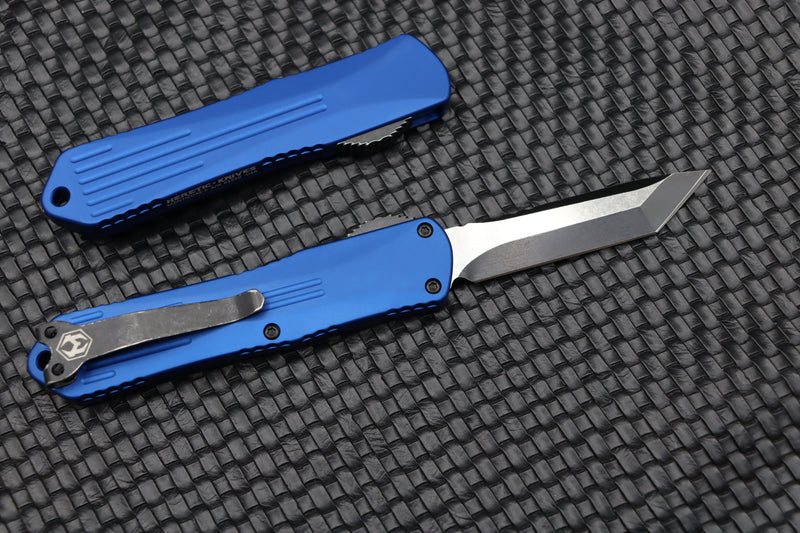 Heretic Knives Manticore E Tanto Battleworn Black & Blue H027-8A-BLU