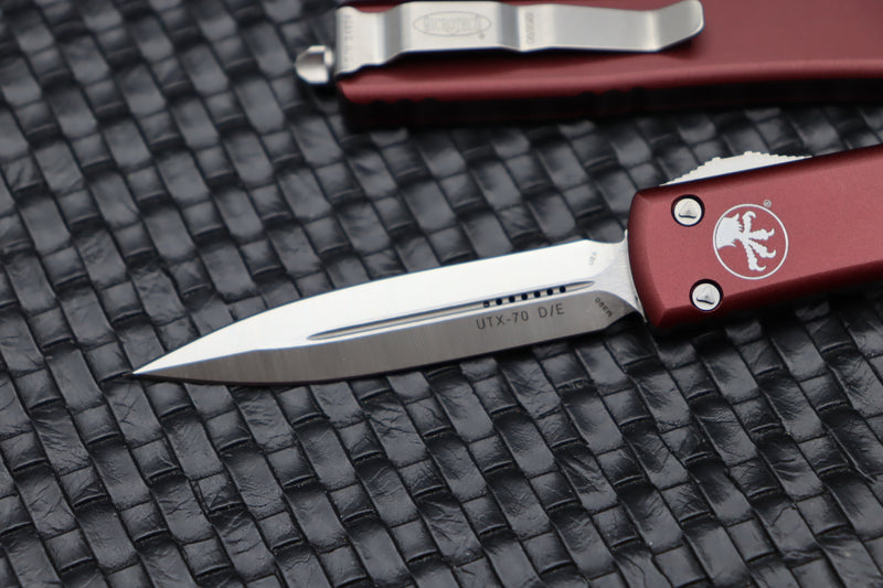 Microtech UTX-70 Double Edge Satin Standard & Merlot 147-4MR