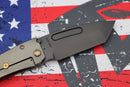 Medford Midi Marauder S35 Drop Point PVD & Tsunami Faced/Flamed Handle w/ PVD Spring & Bronze Hardware/PVD Clip