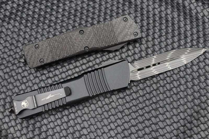 Microtech Combat Troodon D/E Damascus Standard Carbon Fiber 142-16CFS