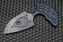 Heretic Knives Sleight Modular Push Dagger Battleworn Black Blade & Breakthrough Blue Handle H050-8A-BRKBLU