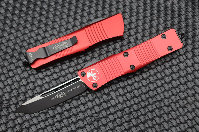 Microtech Troodon Tanto Black Standard Red 140-1RD