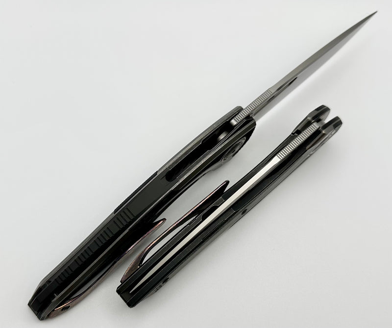 Custom Knife Factory Sukhoi-4 Titanium & Milled Carbon Fiber w/ ZircuTi Pivot Collars/Clip & M398