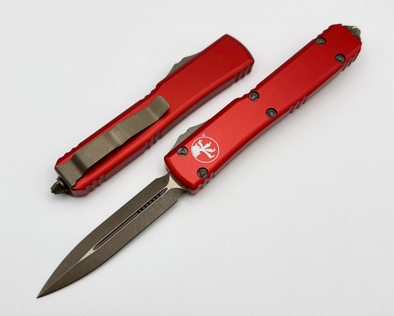 Microtech Ultratech w/ Double Edge Apocalyptic Bronze & Red 122-13APRD