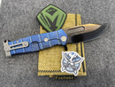 Medford Knife Fighter Flipper USMC Blue with PVD S35 103-035