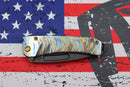 Medford Midi Marauder S35 Drop Point PVD & Tsunami Faced/Flamed Handle w/ PVD Spring & Bronze Hardware/PVD Clip