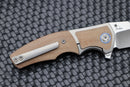 Reate Knives Mini Crossroads w/ Brown Micarta Inlays & M390