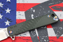 Medford M-48 Green Aluminum Handle w/ Tumbled Spring & Flamed Hardware/Clip & S35VN Tumbled Blade