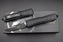 Microtech UTX-85 II Stepside 2 S/E Black Signature Series Partial Serrated 231II-2TS