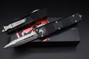 Microtech Combat Troodon Black w/ Double Edge Satin Full Serrated 142-6