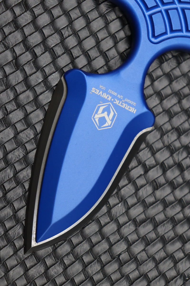 Heretic Knives Sleight Modular Push Dagger Blue Ano & DLC Blade w/ Teklok