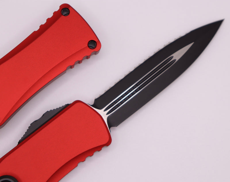Microtech Hera Double Edge Black Fully Serrated & Red 702-3RD