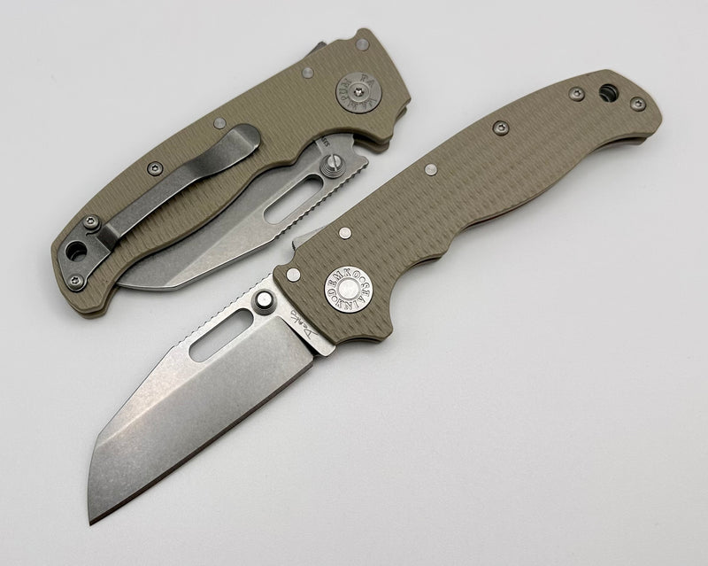 Demko AD20.5 S35VN Shark Foot & Coyote Tan G-10 205-S35-SFCT
