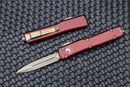 Microtech UTX-70 D/E Double Edge Bronze Standard & Merlot 147-13MR