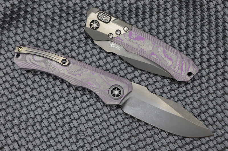 Heretic Knives Wraith Auto w/ Purple Camo Carbon Fiber & DLC H000-6A-PUCF