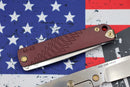 Medford M-48 Red Aluminum Handle w/ Tumbled Spring & Bronze Hardware/Clip & S35VN Tumbled Blade