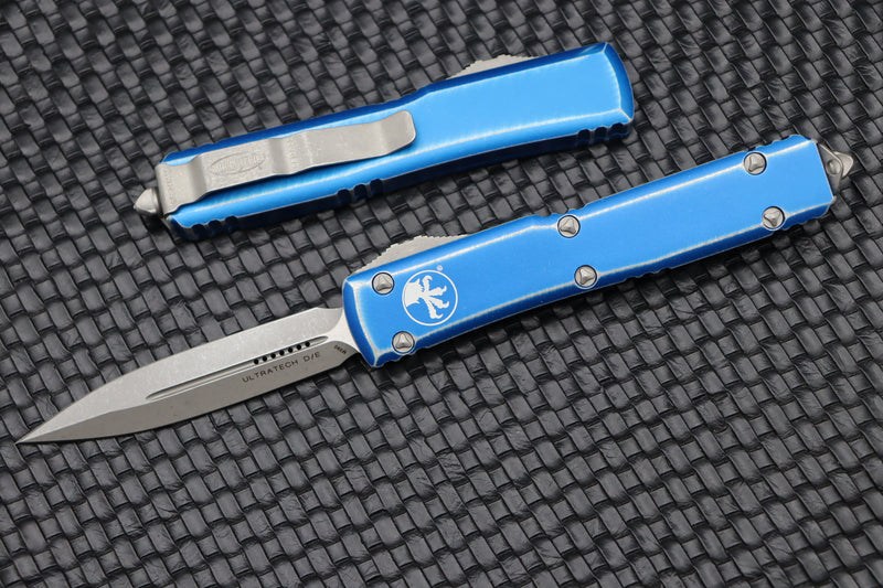 Microtech Ultratech Double Edge & Distressed Blue 122-10DBL