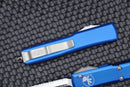 Microtech Ultratech Double Edge Stonewash Full Serrated & Blue 122-12BL