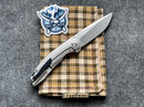 Kansept Knives Mini Accipitier Timascus S35VN Front Flipper K2007A4