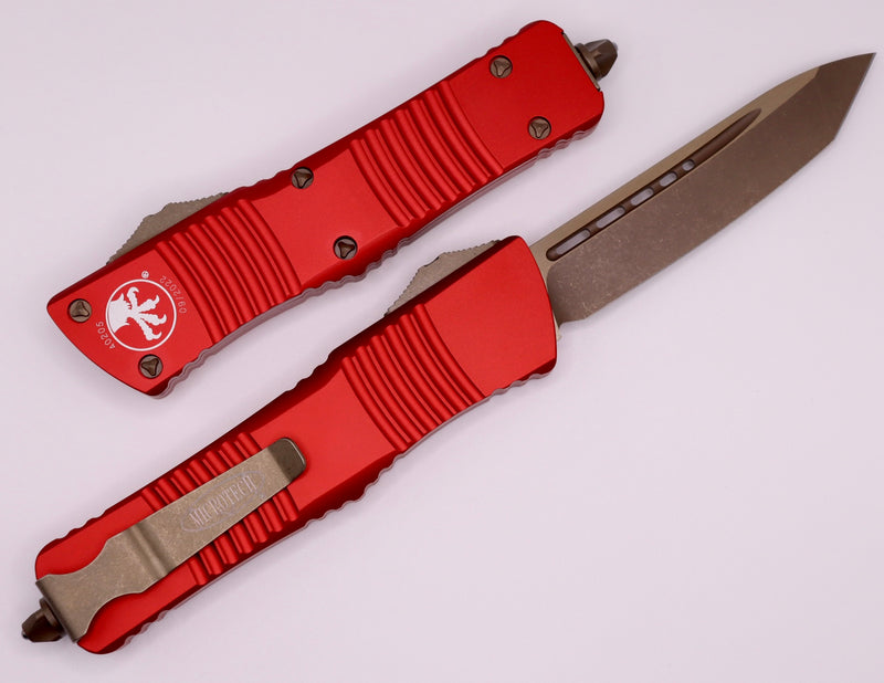 Microtech Combat Troodon Tanto T/E Bronze Apocalyptic & Red 144-13APRD