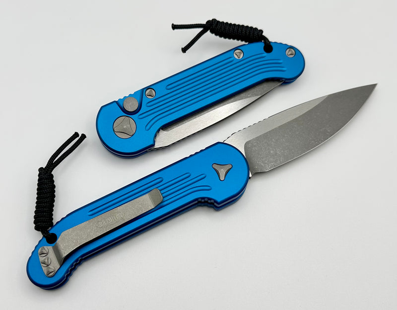 Microtech L.U.D.T Blue & Apocalyptic Stonewash 135-10APBL