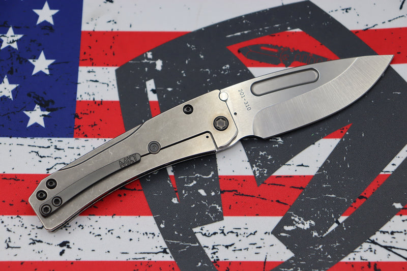 Medford Knife Slim Midi Tumbled Drop Point S35 w/ Tumbled Handles & PVD Hardware/Clip