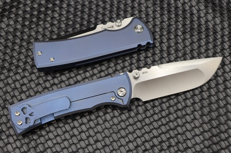 Chaves Knives Redencion 229 Blue Titanium & M390 Drop Point Exclusive