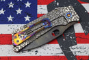 Medford TFF-1 Vulcan S35VN & Bead Blast/Brushed Silver Jasmine Fields Sculpted Handles w/ Flamed Hardware/Clip