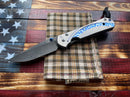 Chris Reeve Large 21 Sebenza Unique Graphic Damascus Blue
