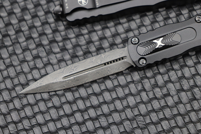 Microtech Dirac Black & Damascus Double Edge Signature Series 225-16S