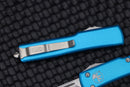 Microtech UTX-70 Tanto Edge Stonewash Fully Serrated & Turquoise 149-12TQ
