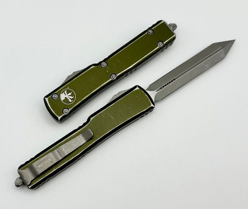 Microtech UTX-70 Spartan Apocalyptic Standard & Distressed OD Green 249-10DOD