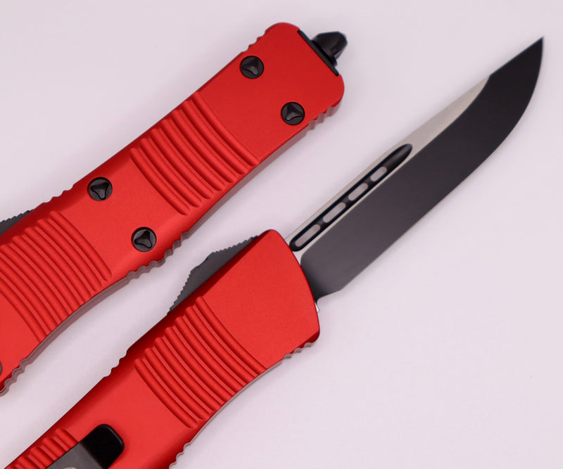 Microtech Troodon Black Single Edge Standard & Red 139-1RD