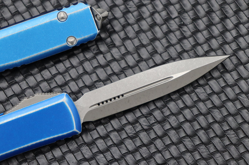 Microtech Ultratech Double Edge & Distressed Blue 122-10DBL