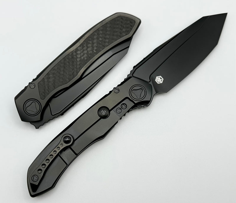 Microtech ANAX Titanium DLC Tanto M390 & Carbon Fiber Inlay 191C-1DLCTCFITI