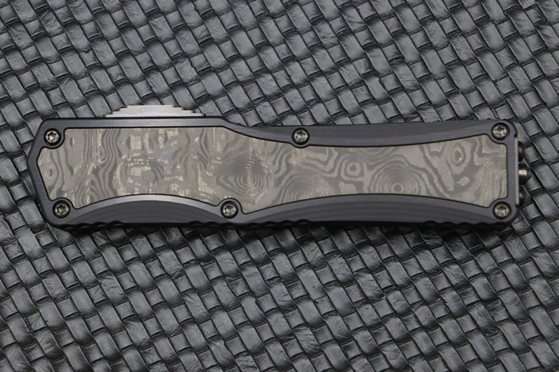 Heretic Knives Colossus Fat Carbon & Baker Forge Damascus Recurve