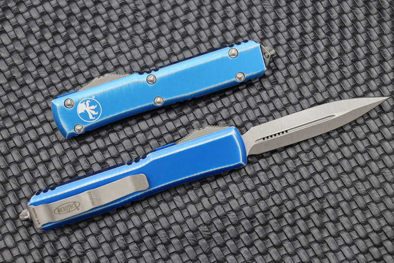 Microtech Ultratech Double Edge & Distressed Blue 122-10DBL