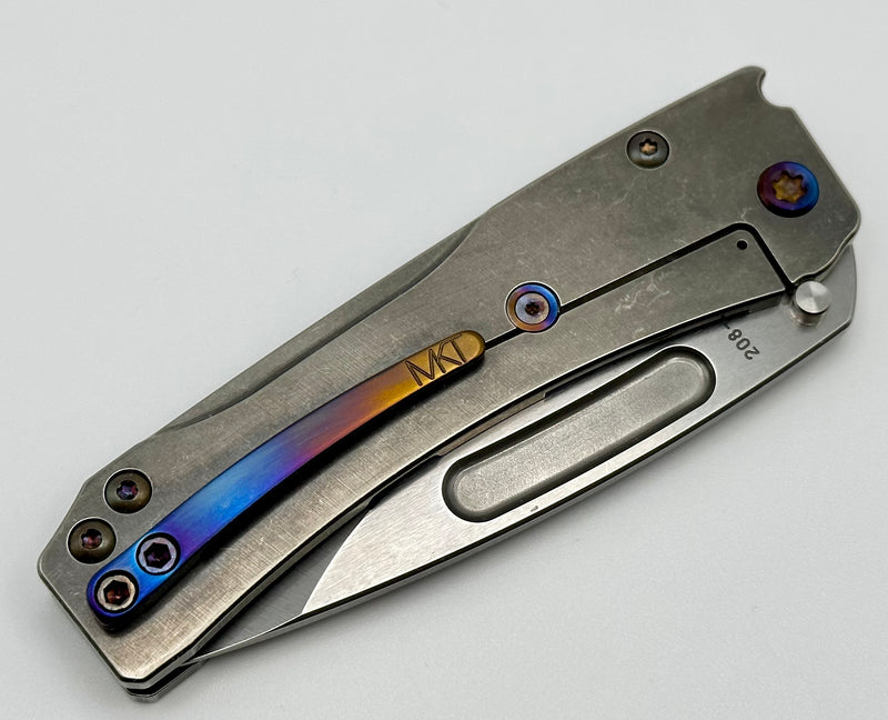Medford Knife Slim Midi S45 Tumbled Drop Point w/ Tumbled Handles & Flamed Hardware/Clip