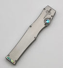 Marfione Custom Halo III Mini Star Grind Mirror Polish Tanto w/ Two Tone Stainless Steel Handle & Abalone Inlays