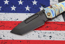 Medford Midi Marauder S35 Drop Point PVD & Tsunami Faced/Flamed Handle w/ PVD Spring & Bronze Hardware/PVD Clip