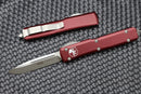 Microtech Ultratech Single Edge Stonewash Standard & Merlot 121-10MR