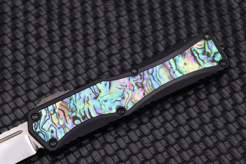 Heretic Knives Colossus Abalone & Tanto Cracked Ice Mirror Polish