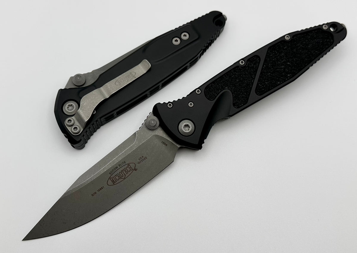 Microtech Socom Elite Single Edge Apocalyptic Standard Manual & Black