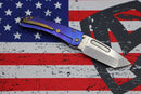Medford Midi Marauder S35 Tumbled Tanto & Dark Blue Bronze Filigree Handles w/ Bronze Hardware/Clip