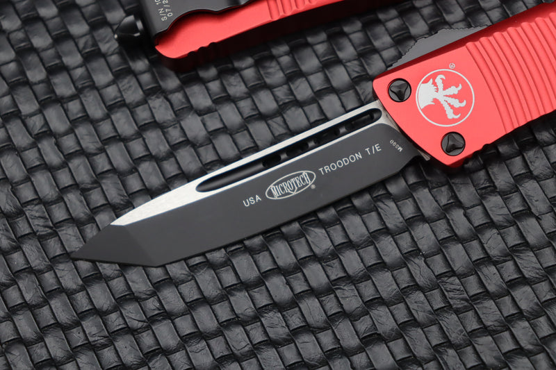 Microtech Troodon Tanto Black Standard Red 140-1RD