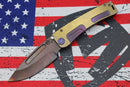 Medford Marauder H Violet Handles w/ Faced/Bronze Flats, Violet Hardware/Clip & S35VN Vulcan Drop Point