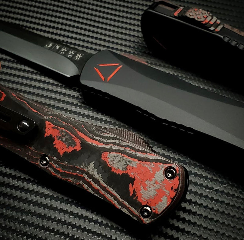 Heretic Knives Predator Themed Collab Manticore E Camo Carbon & DLC, Lighter, & Silver Bead Kit