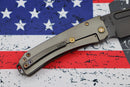 Medford Midi Marauder S35 Drop Point PVD & Tsunami Faced/Flamed Handle w/ PVD Spring & Bronze Hardware/PVD Clip
