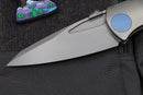 Jake Hoback Knives Summit Titanium w/ Blue Accents & M390 Stonewash